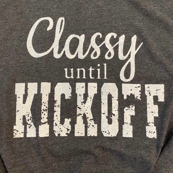 Bella+Canvas Classy Until Kickoff NFL Football Shirt Plus Size 2XL 2X XXL Women - Picture 3 of 5